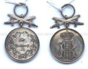 Fürstlich Reußisches Ehrenkreuz, Silberne Verdienstmedaille mit Schwertern