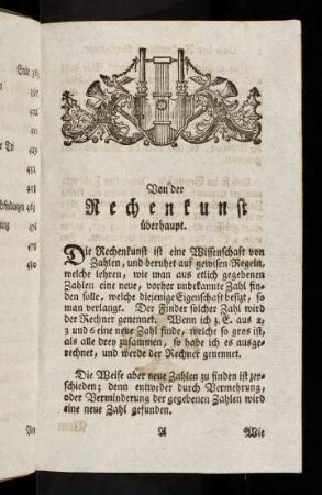 1-2, Von der Rechenkunst überhaupt.