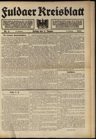Ausgabe vom Freitag, den 03. Januar 1913.