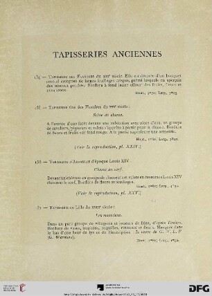 Tapisseries anciennes (Nr. 134-140)