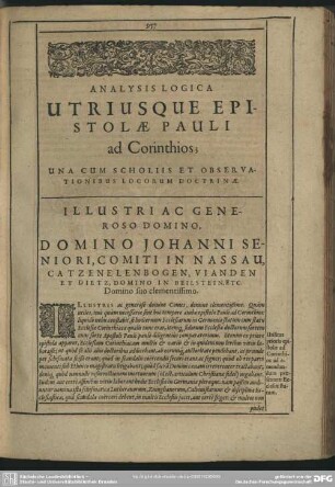 Analysis Logica Utriusque Epistolae Pauli ad Corinthios; Una Cum Scholiis Et Observationibus Locorum Doctrinae