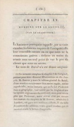 Chapitre IV. Mémoire sur le Brésil