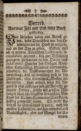 Vorred. Aus was Zihl und End dises Buch geschriben.