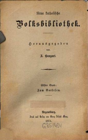 Zum Vorlesen : Erzählungen zur lehrreichen Unterhaltung für katholische Christen
