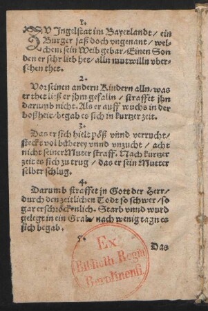 ZV Jngelstat im Bayerlandt/ ein || Burger saß doch vngenant/
