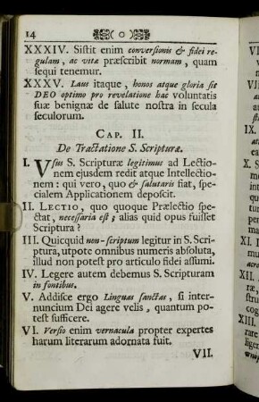 Cap. II. De Tractatione S. Scripturæ.