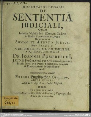 Dissertatio de sententia judiciali