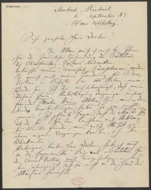 Brief an B. Schott's Söhne : 06.09.1883