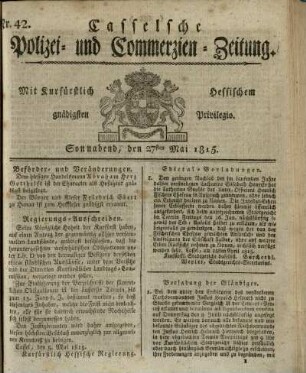 Nr. 42, Sonnabend, den 27sten Mai 1815