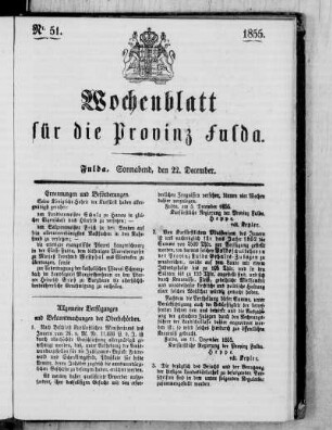 Nr. 51, Ausgabe vom 22. Dezember 1855