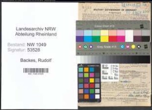 Entnazifizierung Rudolf Backes , geb. 16.04.1890 (Lehrer)