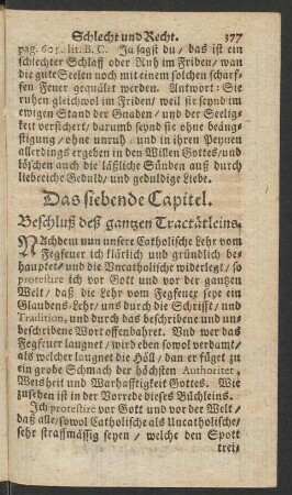 Das siebende Capitel. Beschluß deß gantzen Tractätleins