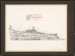 Fürstliche Sommerresidenz Schinkelwettbewerb 1886: Gesamtanlage von W. Ansicht 1:1000
