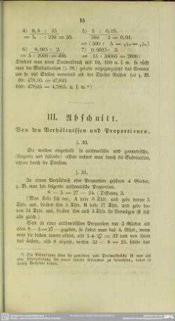 III. Abschnitt. Von den Verhältnissen und Proportionen
