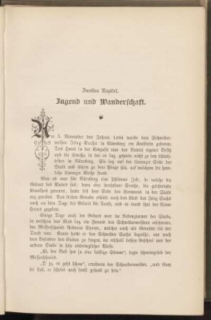 Zweites Kapitel. Jugend und Wanderschaft.
