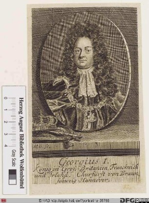 Bildnis Georg I. (Ludwig), 1698 Kurfürst von Hannover, 1714-27 König von Großbritannien u. Irland