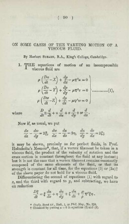 On some cases of the varying motion of a viscus fluid.