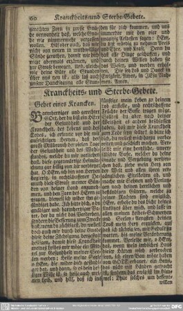 Kranckheits- und Sterbe-Gebete