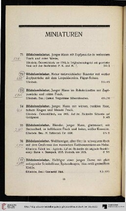 Miniaturen (Nr. 71-79)