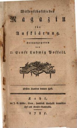 Wissenschaftliches Magazin für Aufklärung. 1,3/4. 1785