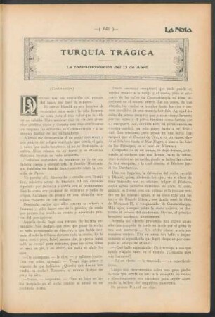 Turquía trágica : La contrarrevolución del 13 de Abril