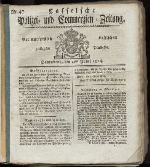 Nr. 47, Sonnabend den 11ten Junii. 1814