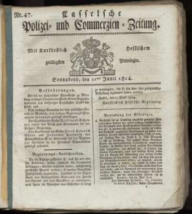 Nr. 47, Sonnabend den 11ten Junii. 1814