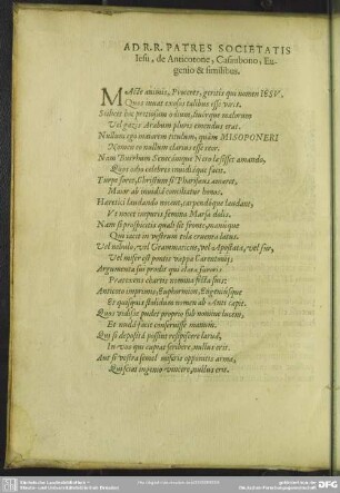 Ad R.R. Patres Societatis Jesu, de Anticotone, Casaubono, Eugenio & similibus