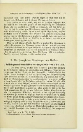 II. Die finanziellen Grundlagen des Reiches