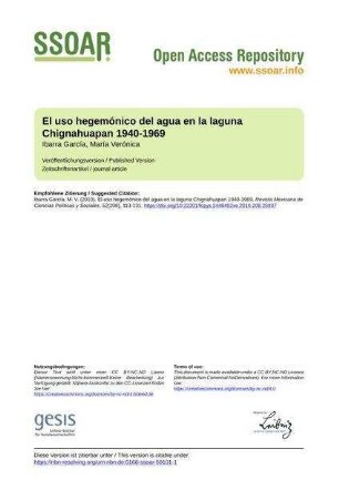 El uso hegemónico del agua en la laguna Chignahuapan 1940-1969