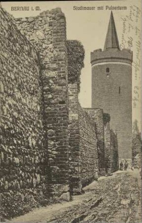 Bernau i. M. Stadtmauer mit Pulverturm