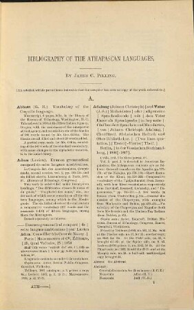 Bibliography of the Athapascan languages