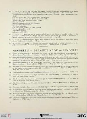Meubelen – staande klok – pendules (Nr. 747-834)