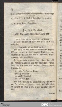 Zweites Kapitel. Von den simplen Unterscheidungszeichen.