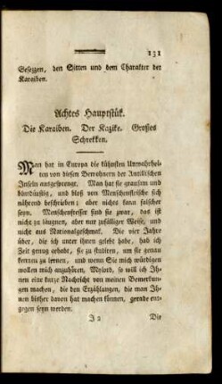 Achtes Hauptstük. Die Karaiben. Der Kazike. Großes Schrekken