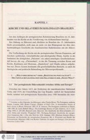I. Kirche und Sklaverei im Kolonialen Brasilien