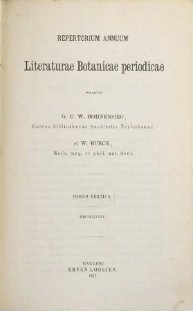 Repertorium annuum literaturae botanicae periodicae. 3, 3. 1874 (1877)