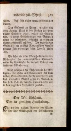 Der XIV. Abschnitt. Von der göttlichen Haushaltung