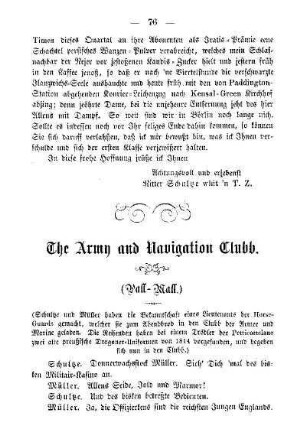 The Army and Navigation Clubb.
