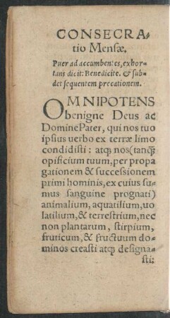Consecratio Mensae.
