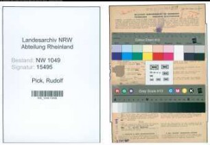 Entnazifizierung Rudolf Pick , geb. 20.01.1890 (kfm. Angestellter)