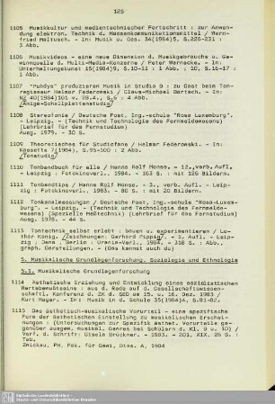 5. Musikalische Grundlagenforschung, Soziologie und Ethnologie