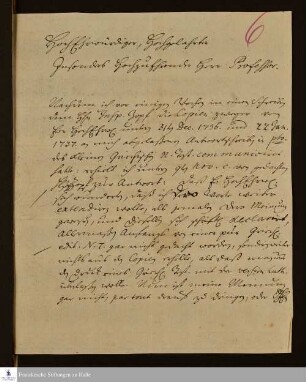 Brief von Johann Christian Steinbart an Gotthilf August Francke.