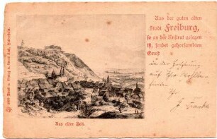 Aus alter Zeit. Freyburg mit Schloss Neuenburg