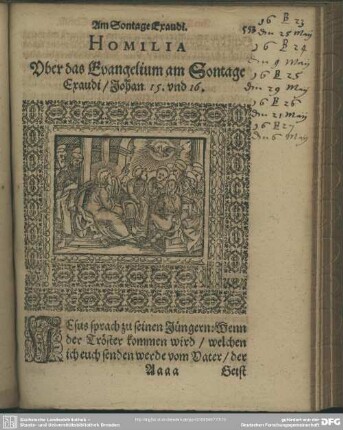 Homilia Uber das Evangelium am Sontage Exaudi, Johan. 15. und 16.