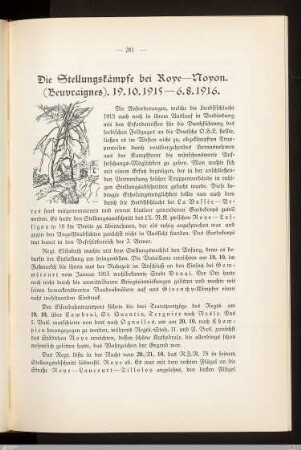 Die Stellungskämpfe bei Roye-Noyon (Beuvraignes)