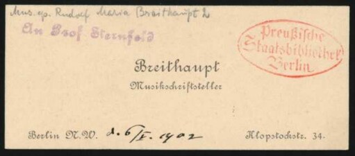 Brief an Richard Sternfeld : 06.05.1902
