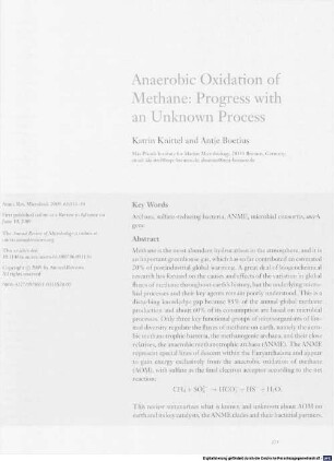 Anaerobic oxidation of methane: progress with an unknown process