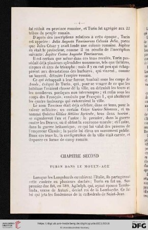 Chapitre second: Turin dans le Moyen-Age