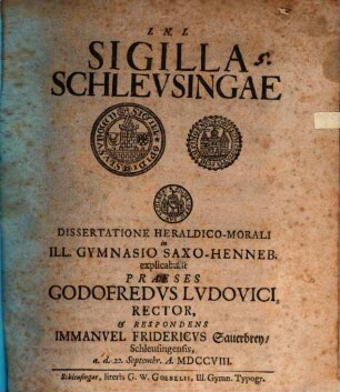 Sigilla Schleusingae
